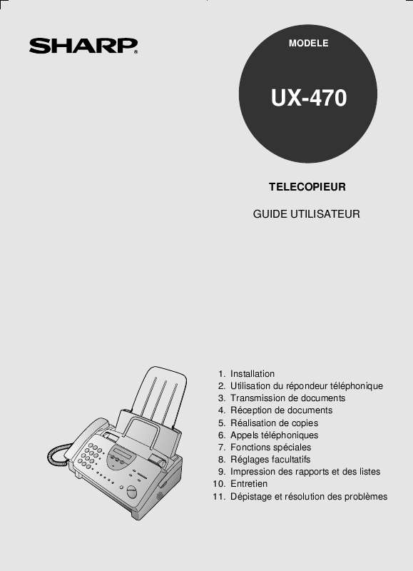 Guide utilisation SHARP UX-470  de la marque SHARP