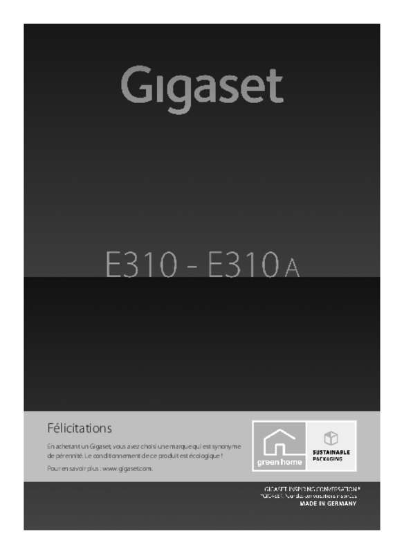 Guide utilisation GIGASET E310A COMFORT  de la marque GIGASET