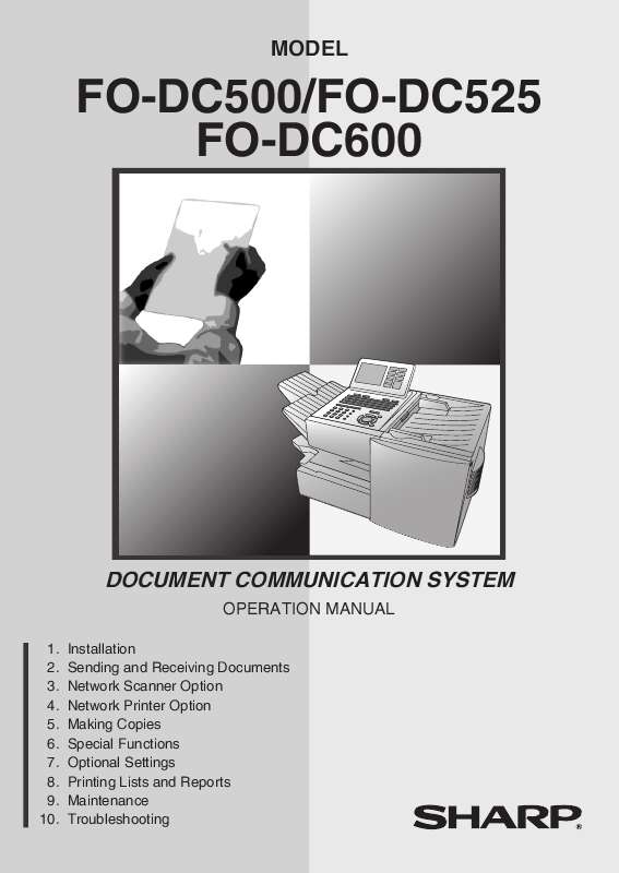 Guide utilisation SHARP FO-DC500  de la marque SHARP
