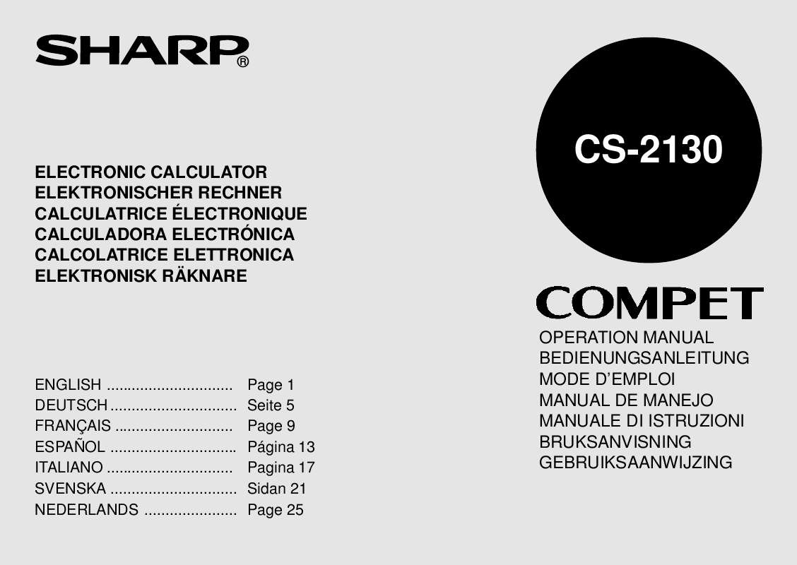 Guide utilisation SHARP CS-2130  de la marque SHARP