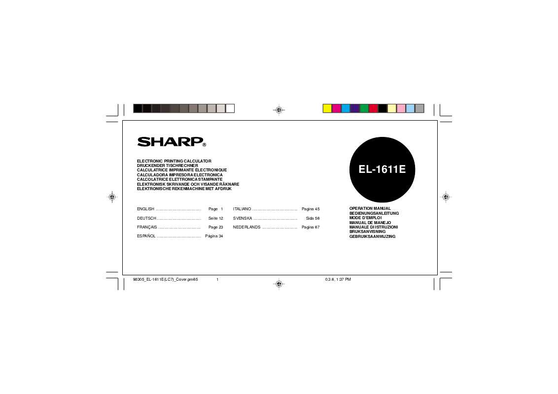 Guide utilisation SHARP EL-1611E  de la marque SHARP