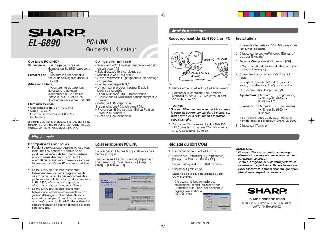 Guide utilisation SHARP EL-6890  de la marque SHARP