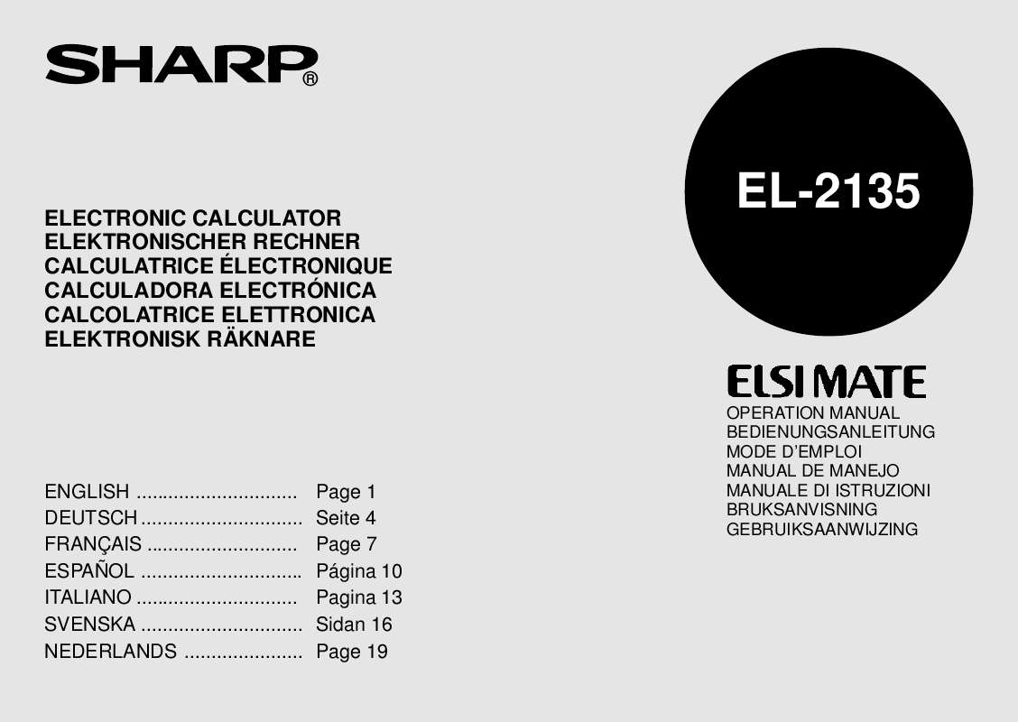 Guide utilisation SHARP EL-2135  de la marque SHARP