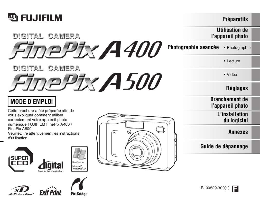 Guide utilisation FUJIFILM FINEPIX A500  de la marque FUJIFILM