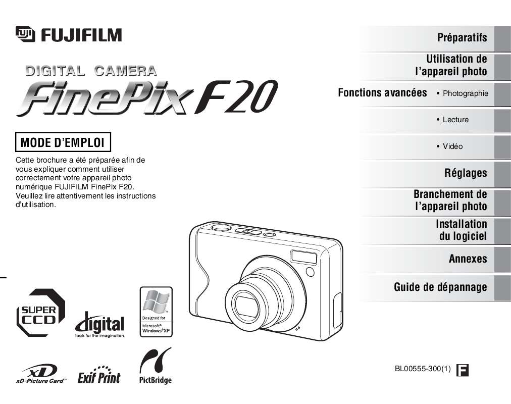 Guide utilisation FUJIFILM F20  de la marque FUJIFILM