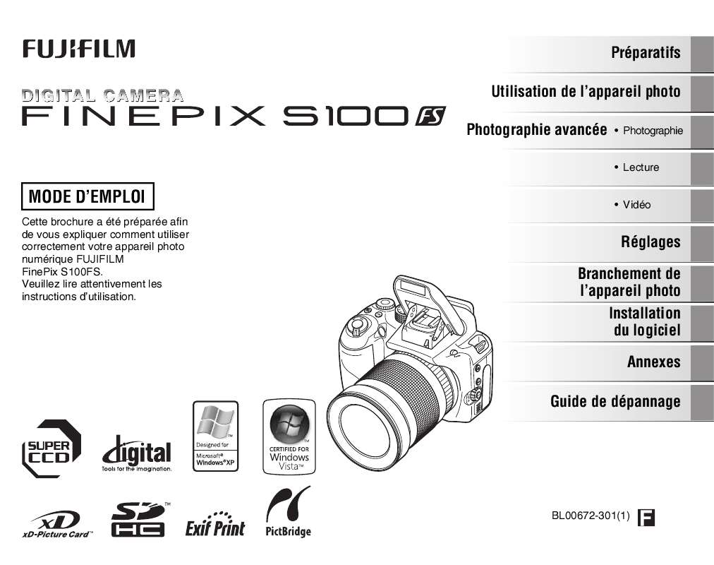 Guide utilisation FUJIFILM FINEPIX S100 SF  de la marque FUJIFILM