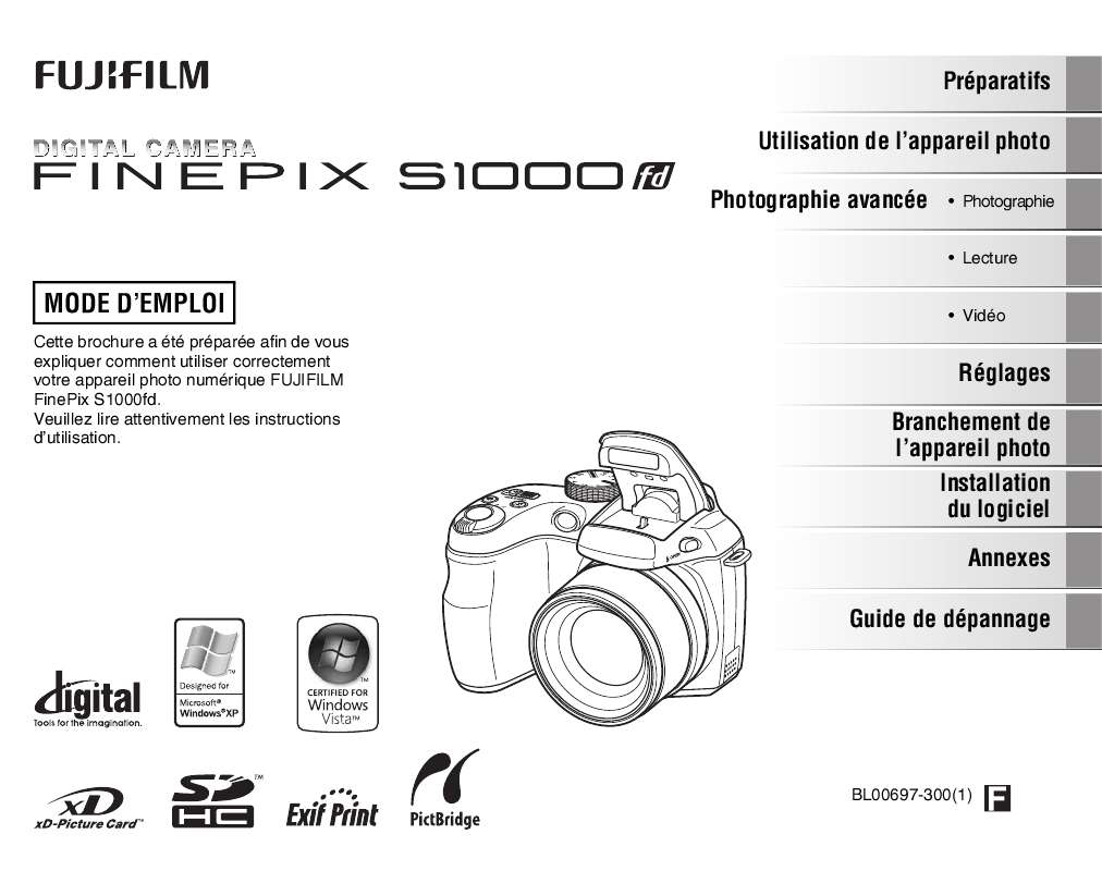 Guide utilisation FUJIFILM FINEPIX S1000FD  de la marque FUJIFILM
