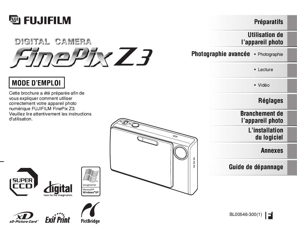 Guide utilisation FUJIFILM Z3  de la marque FUJIFILM