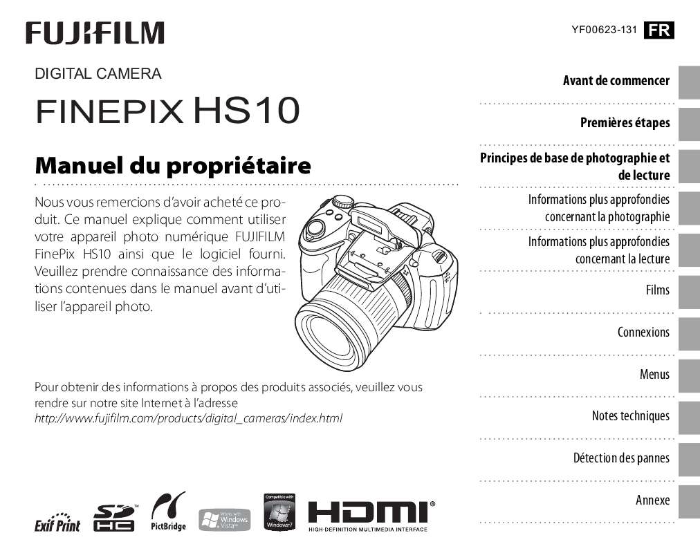 Guide utilisation FUJIFILM FINEPIX HS10  de la marque FUJIFILM