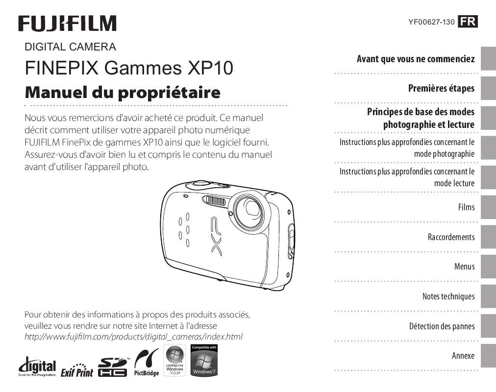 Guide utilisation FUJIFILM XP10  de la marque FUJIFILM