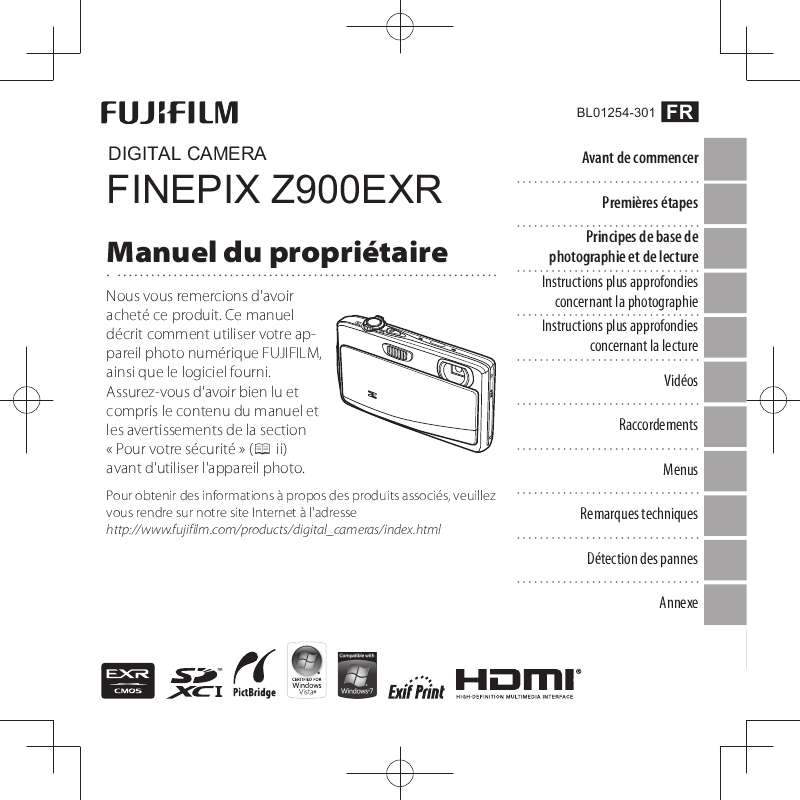 Guide utilisation FUJIFILM FINEPIX Z900EXR  de la marque FUJIFILM