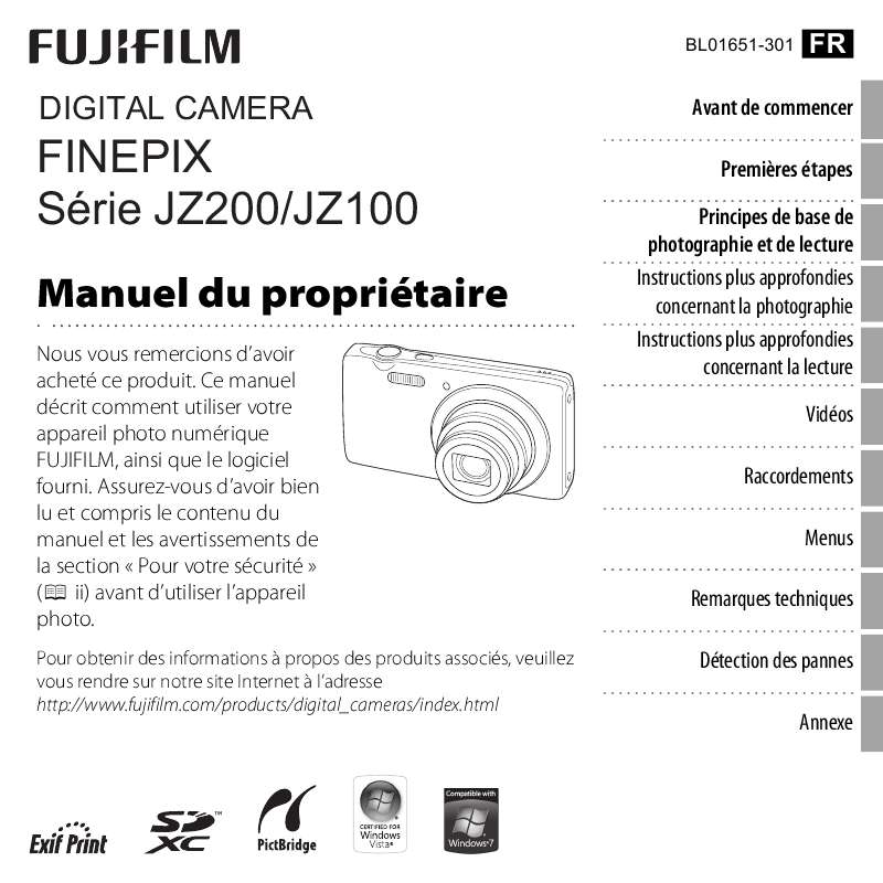 Guide utilisation FUJIFILM FINEPIX JZ100  de la marque FUJIFILM