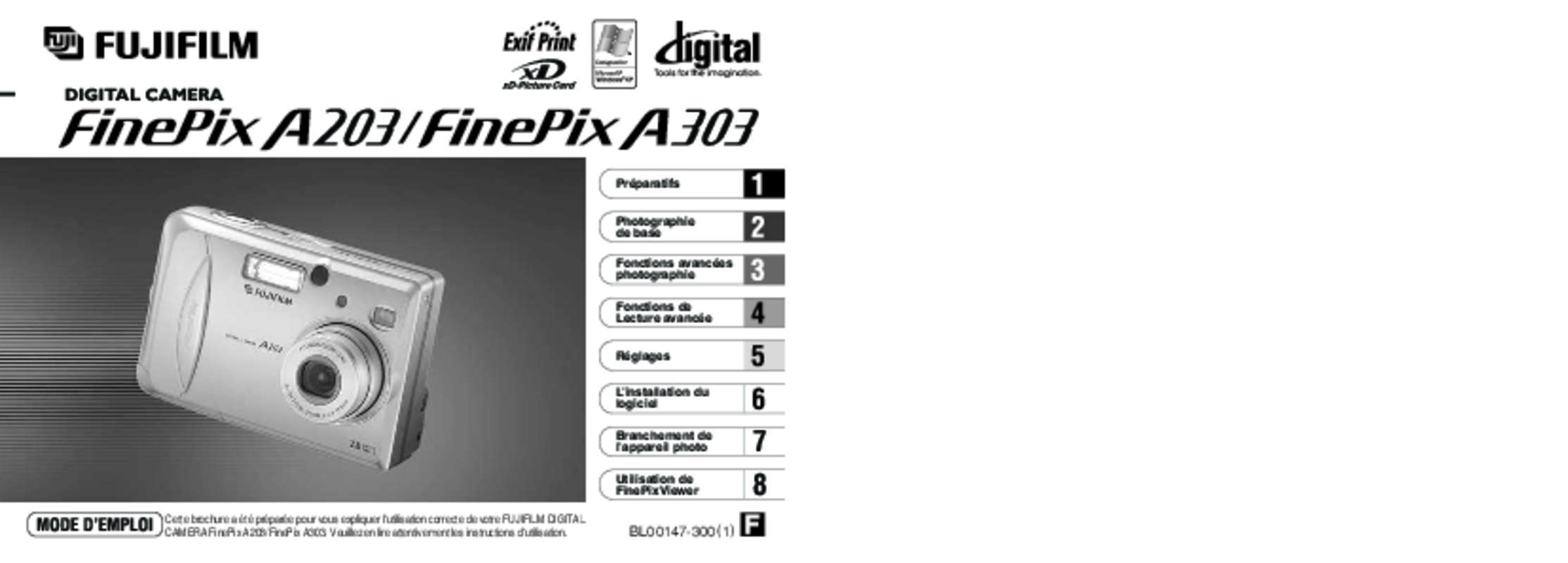 Guide utilisation FUJIFILM FINEPIX A203  de la marque FUJIFILM