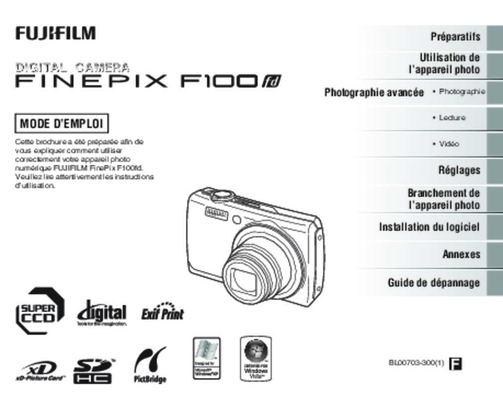 Guide utilisation FUJIFILM FINEPIX F100FD  de la marque FUJIFILM