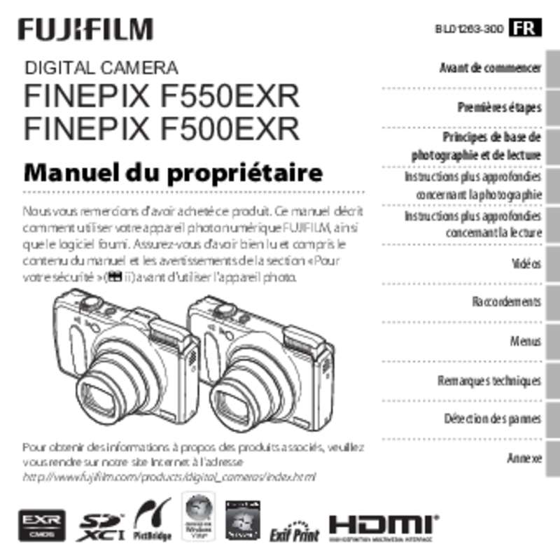 Guide utilisation FUJIFILM FINEPIX F500  de la marque FUJIFILM