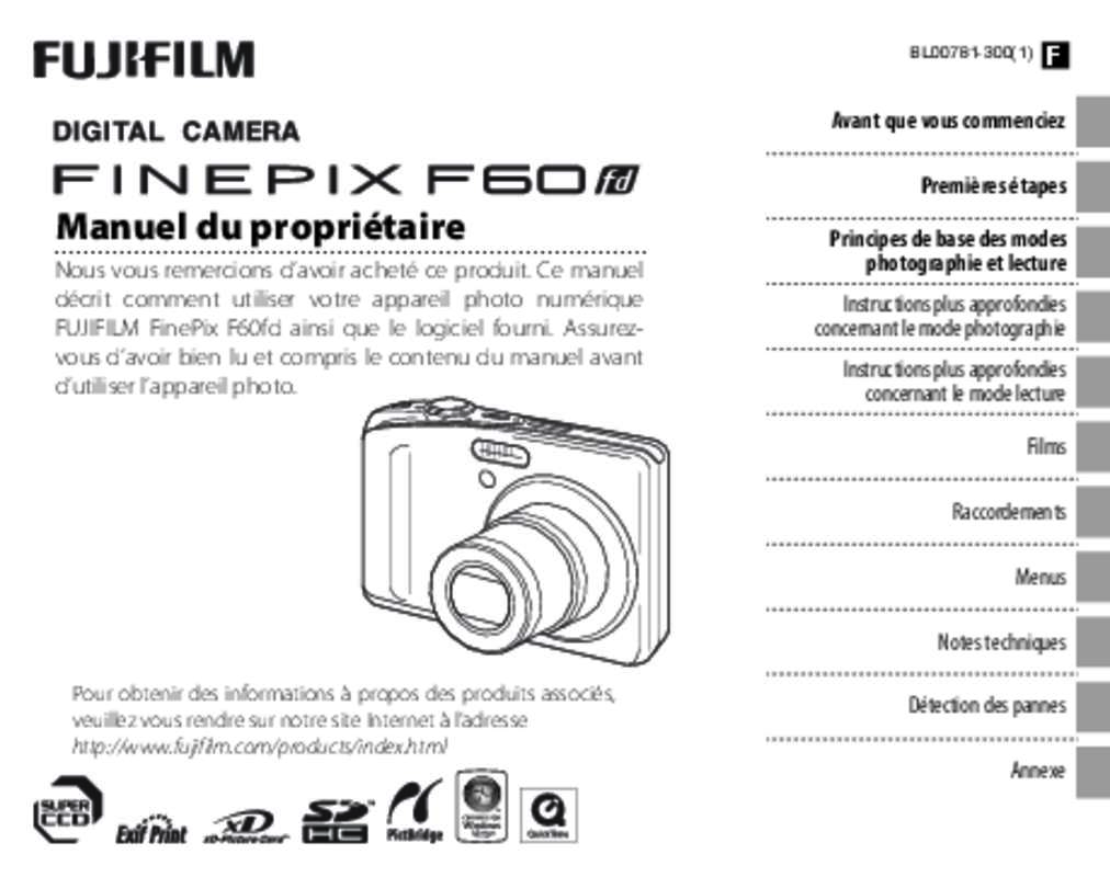 Guide utilisation FUJIFILM FINEPIX F60FD  de la marque FUJIFILM