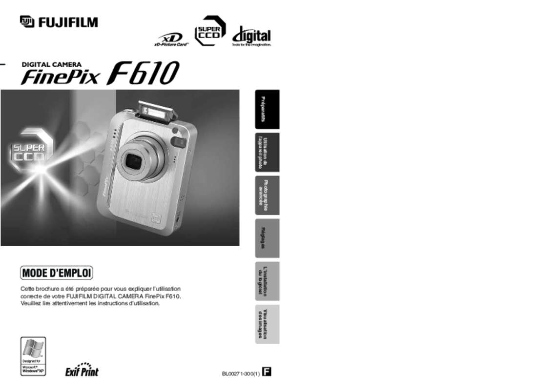 Guide utilisation FUJIFILM FINEPIX F610  de la marque FUJIFILM