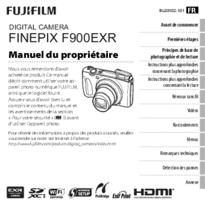 Guide utilisation FUJIFILM FINEPIX F900EXR  de la marque FUJIFILM