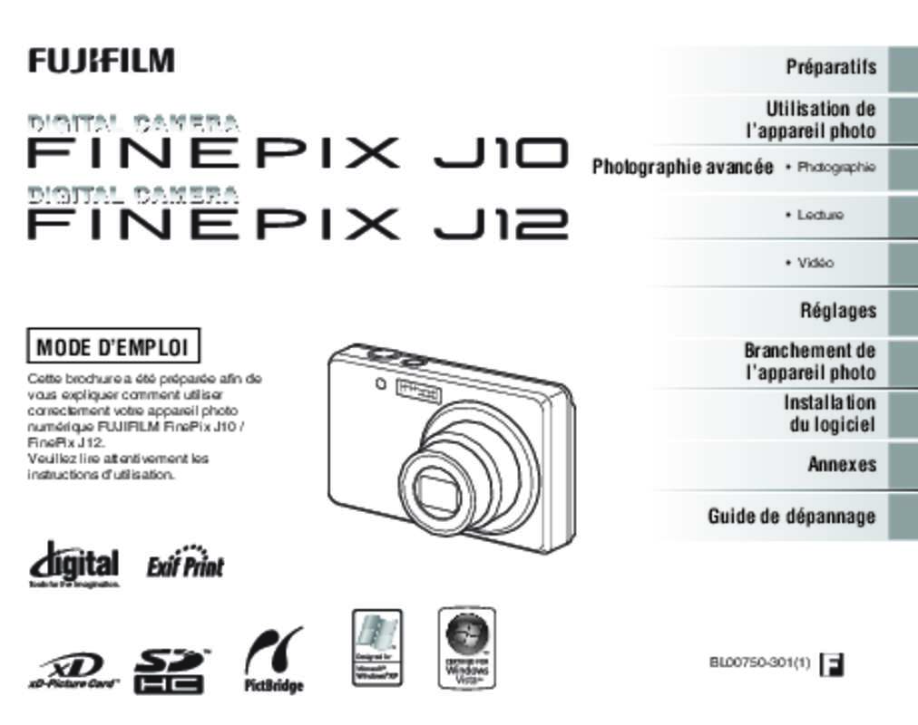 Guide utilisation FUJIFILM FINEPIX J10  de la marque FUJIFILM