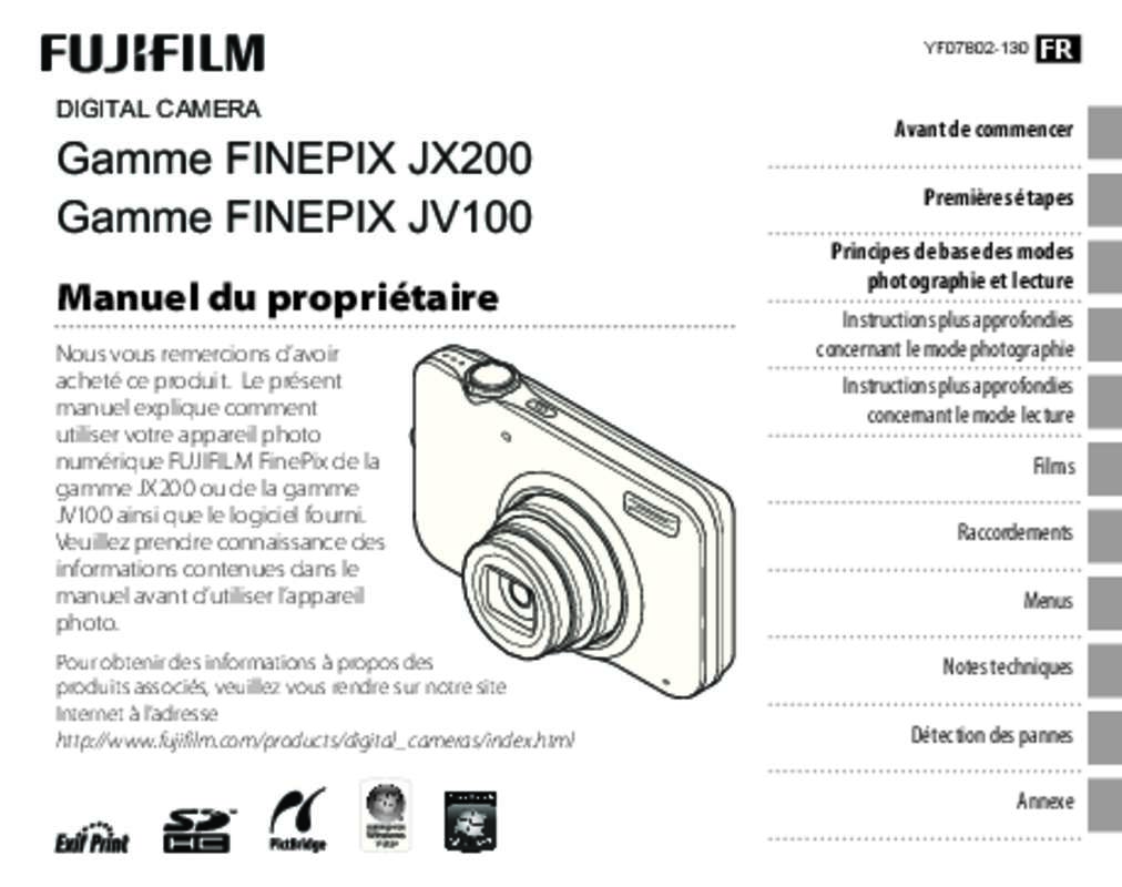 Guide utilisation FUJIFILM FINEPIX JV100  de la marque FUJIFILM