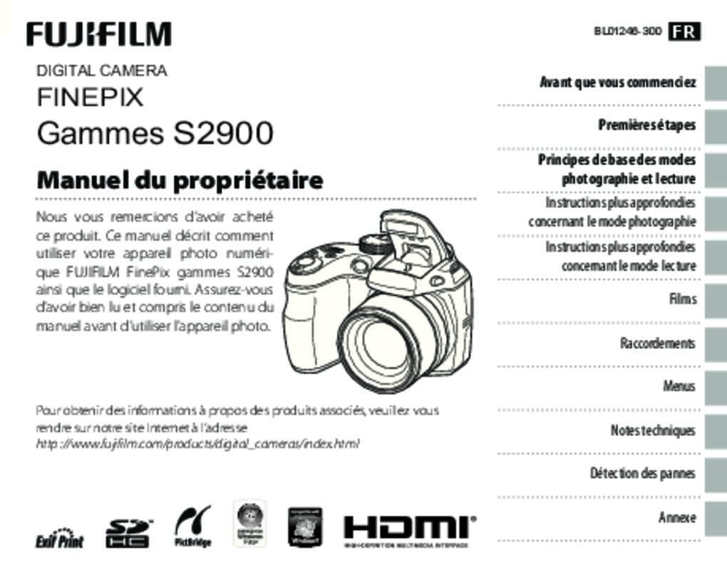 Guide utilisation FUJIFILM FINEPIX S2950  de la marque FUJIFILM