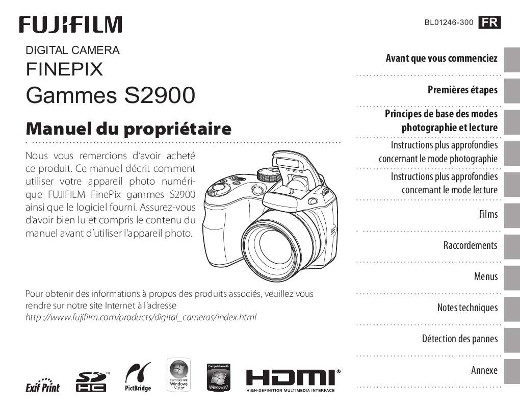 Guide utilisation FUJIFILM FINEPIX S2980  de la marque FUJIFILM