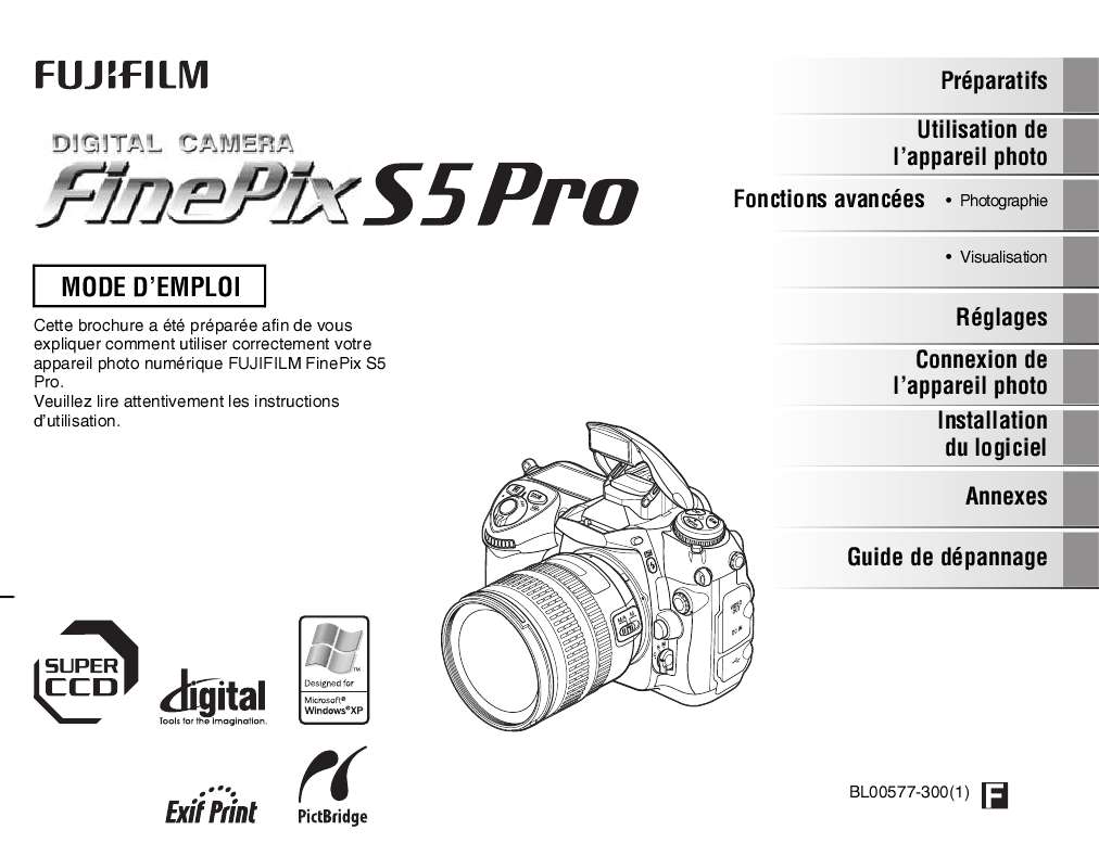 Guide utilisation FUJIFILM FINEPIX S5 PRO  de la marque FUJIFILM