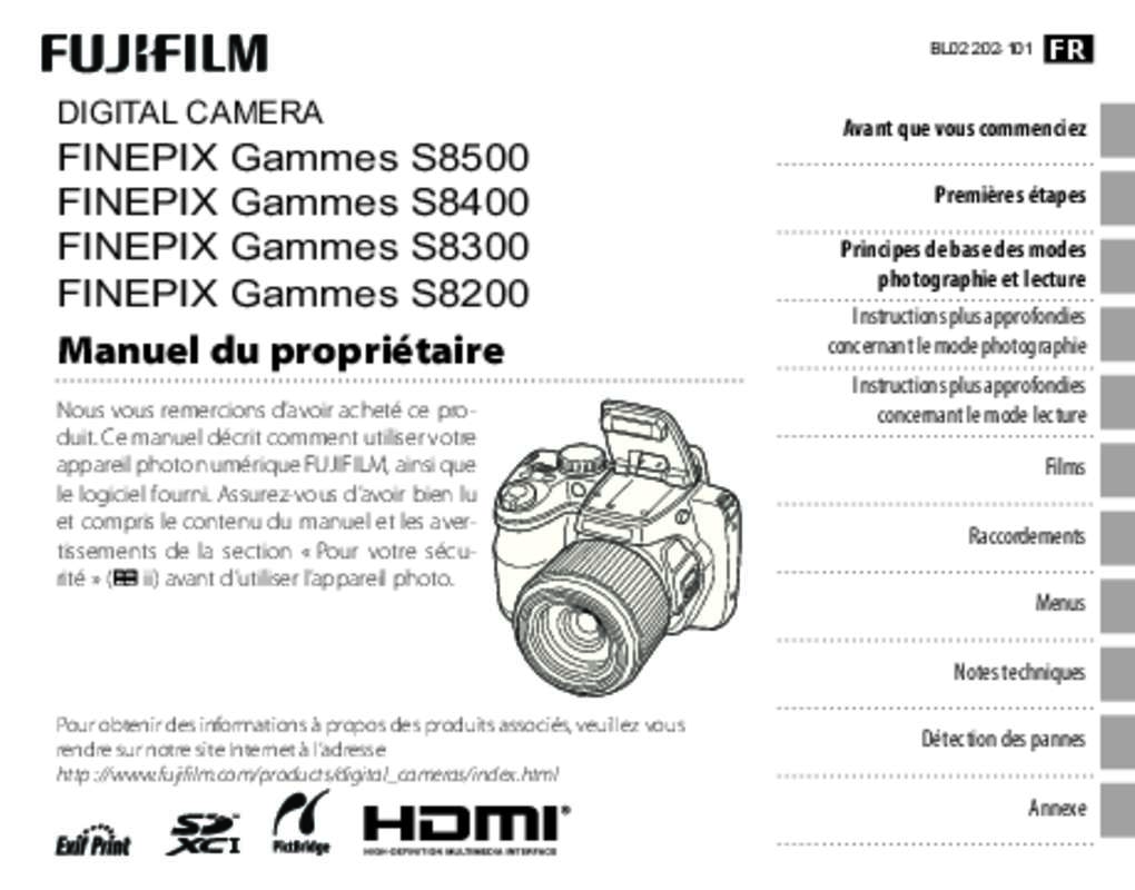 Guide utilisation FUJIFILM FINEPIX S8200  de la marque FUJIFILM