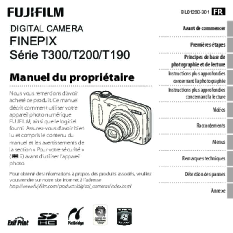 Guide utilisation FUJIFILM FINEPIX T3000  de la marque FUJIFILM