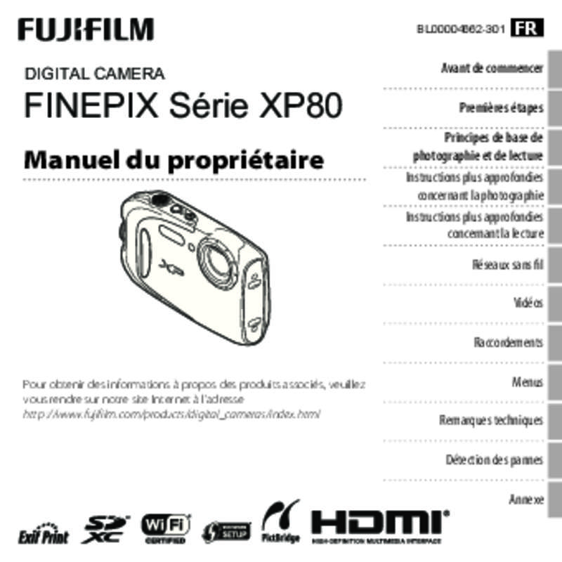 Guide utilisation FUJIFILM XP WATERPROOF  de la marque FUJIFILM