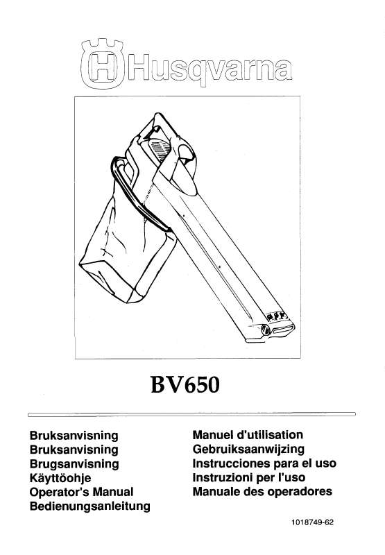Guide utilisation HUSQVARNA BV650  de la marque HUSQVARNA