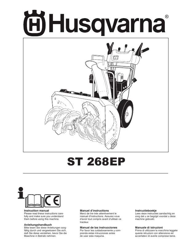 Guide utilisation HUSQVARNA ST268 EP  de la marque HUSQVARNA