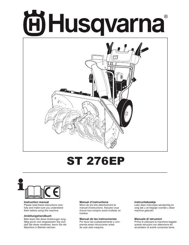 Guide utilisation HUSQVARNA ST276 EP  de la marque HUSQVARNA