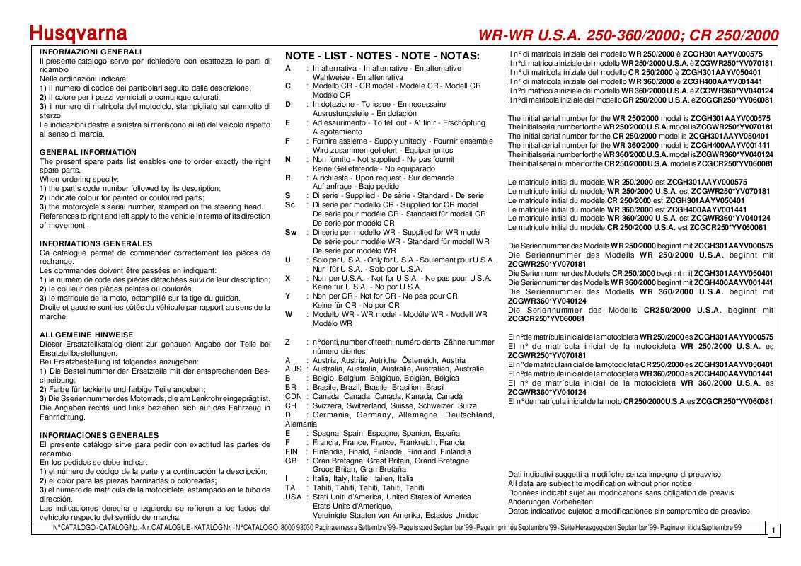 Guide utilisation HUSQVARNA WR 250-360  de la marque HUSQVARNA
