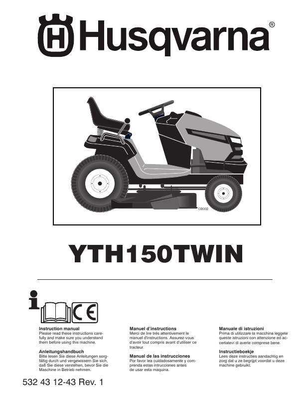 Guide utilisation HUSQVARNA YTH 150 TWIN  de la marque HUSQVARNA
