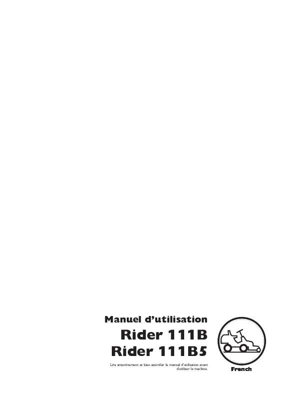 Guide utilisation HUSQVARNA RIDER 111B  de la marque HUSQVARNA