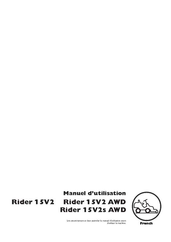 Guide utilisation HUSQVARNA RIDER 15V2S AWD  de la marque HUSQVARNA