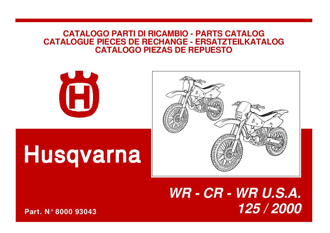 Guide utilisation HUSQVARNA WR USA 125  de la marque HUSQVARNA