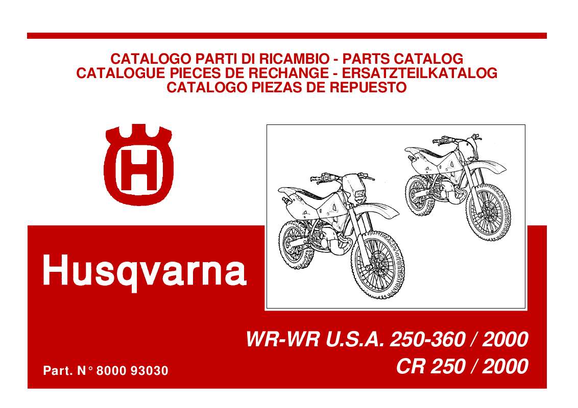 Guide utilisation HUSQVARNA WR USA 250  de la marque HUSQVARNA