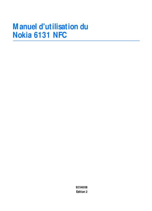 Guide utilisation NOKIA 6131 NFC  de la marque NOKIA