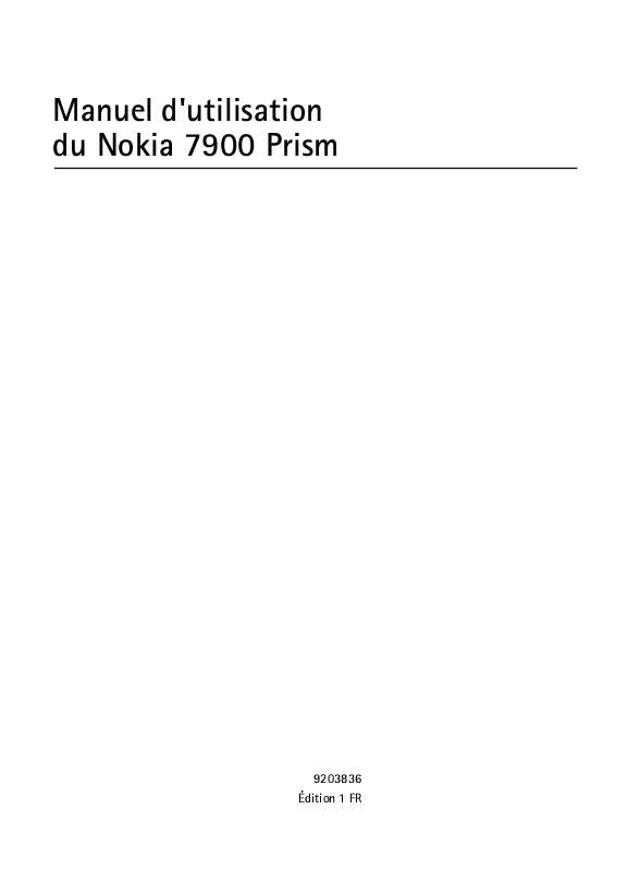 Guide utilisation NOKIA 7900 PRISM  de la marque NOKIA