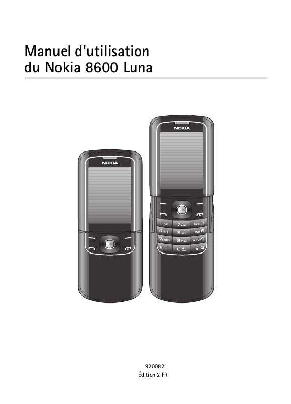 Guide utilisation NOKIA 8600 LUNA  de la marque NOKIA