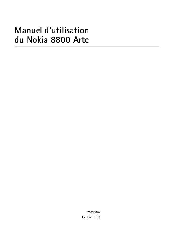 Guide utilisation NOKIA 8800 SAPPHIRE ARTE  de la marque NOKIA