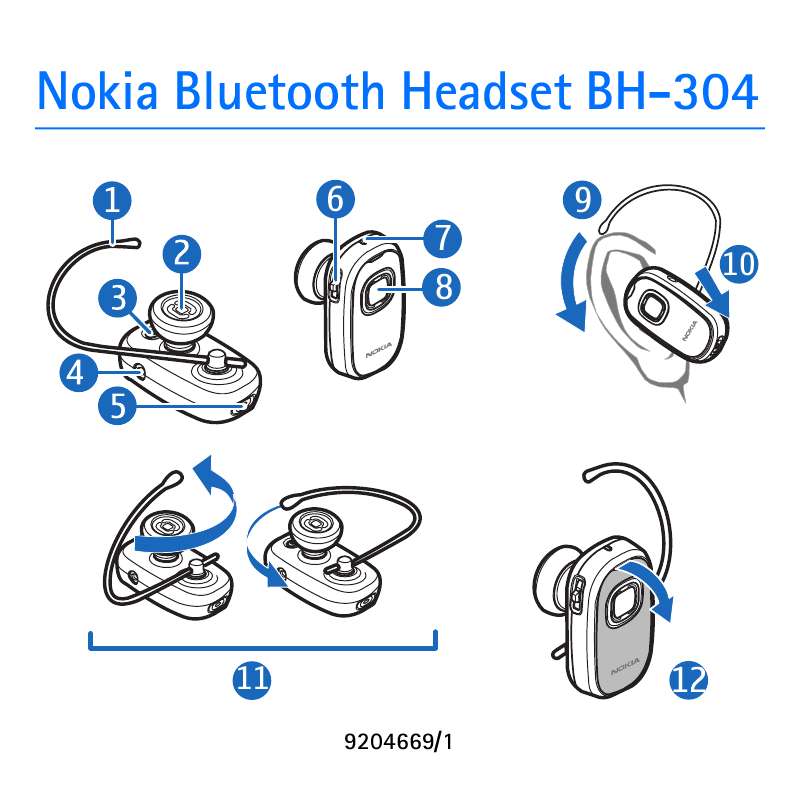Guide utilisation NOKIA BLUETOOTH HEADSET BH-304  de la marque NOKIA