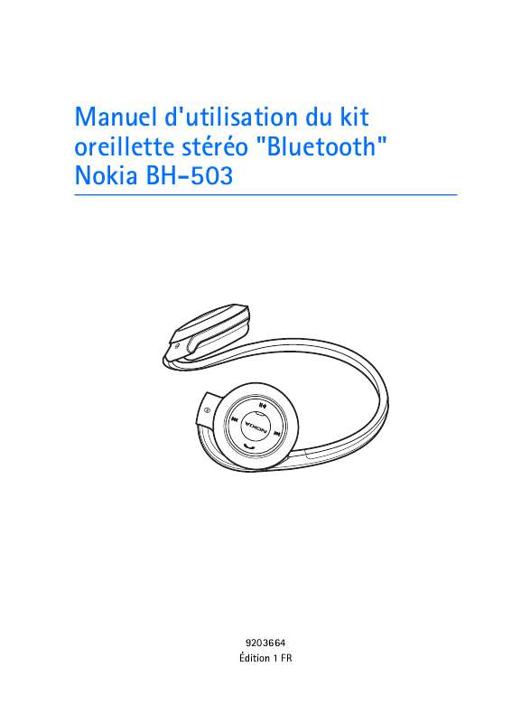 Guide utilisation NOKIA BLUETOOTH HEADSET BH-503  de la marque NOKIA