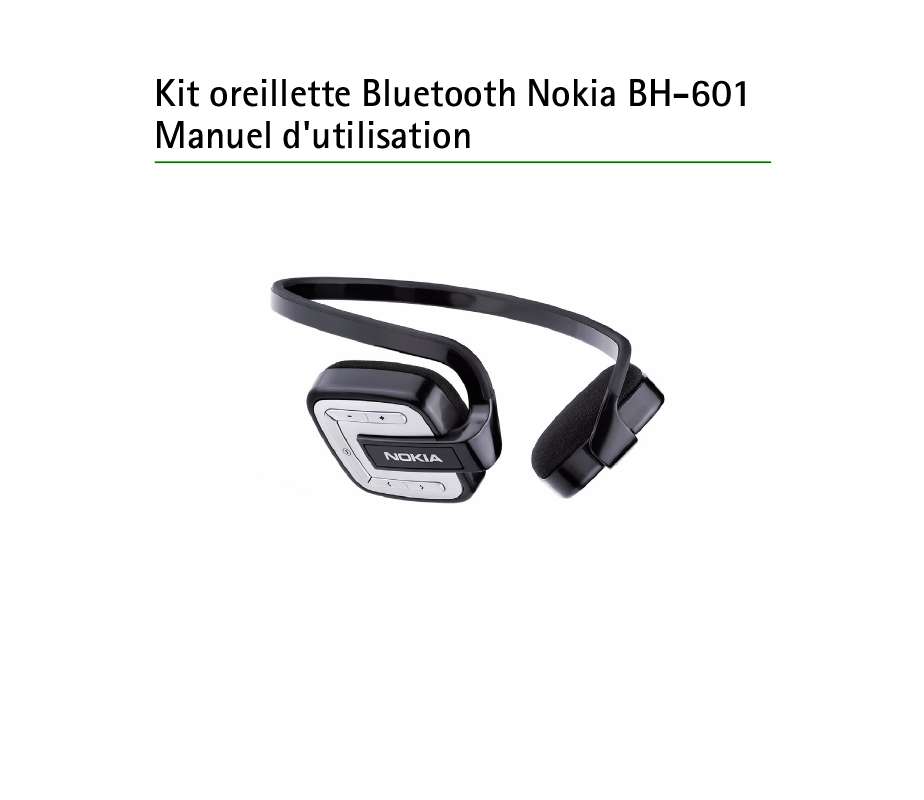 Guide utilisation NOKIA BLUETOOTH HEADSET BH-601  de la marque NOKIA