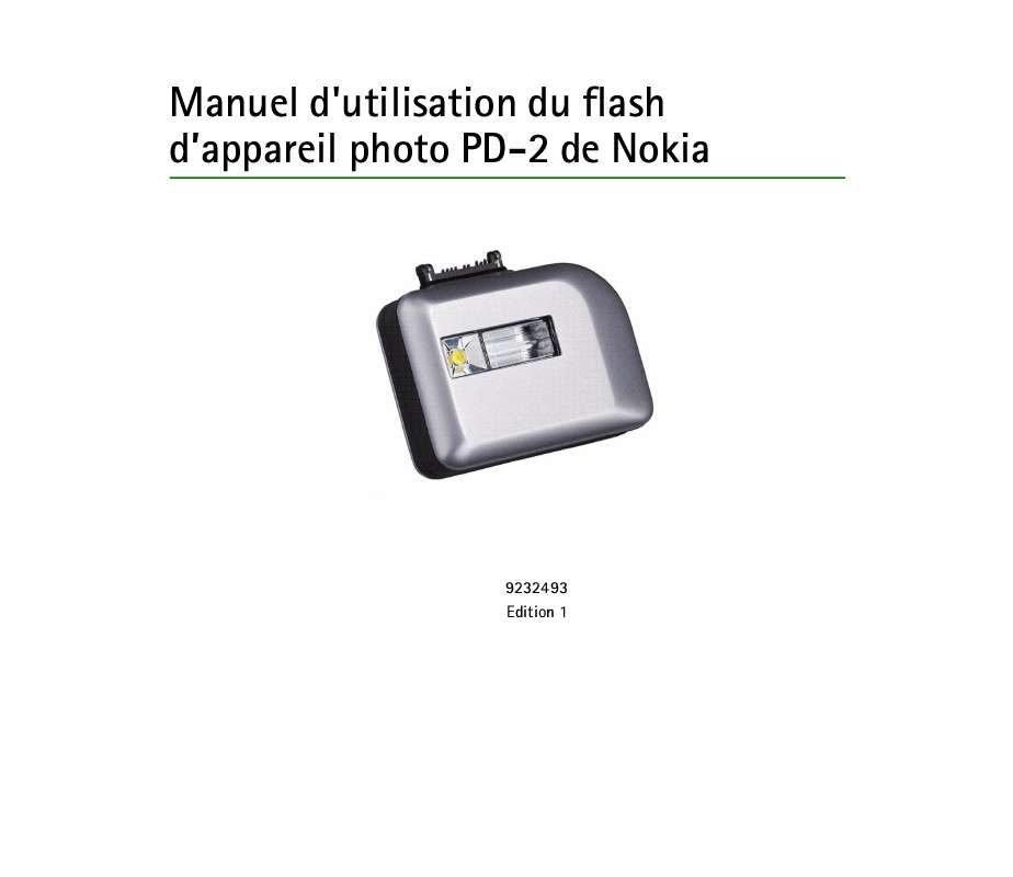 Guide utilisation NOKIA CAMERA FLASH PD-2  de la marque NOKIA
