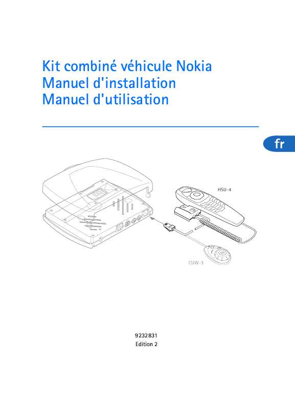 Guide utilisation NOKIA CAR HANDSET HSU-4  de la marque NOKIA