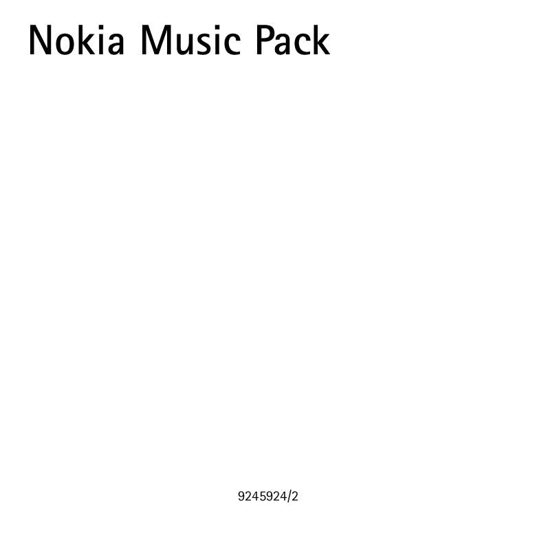 Guide utilisation NOKIA MU-SIC PACK 2  de la marque NOKIA