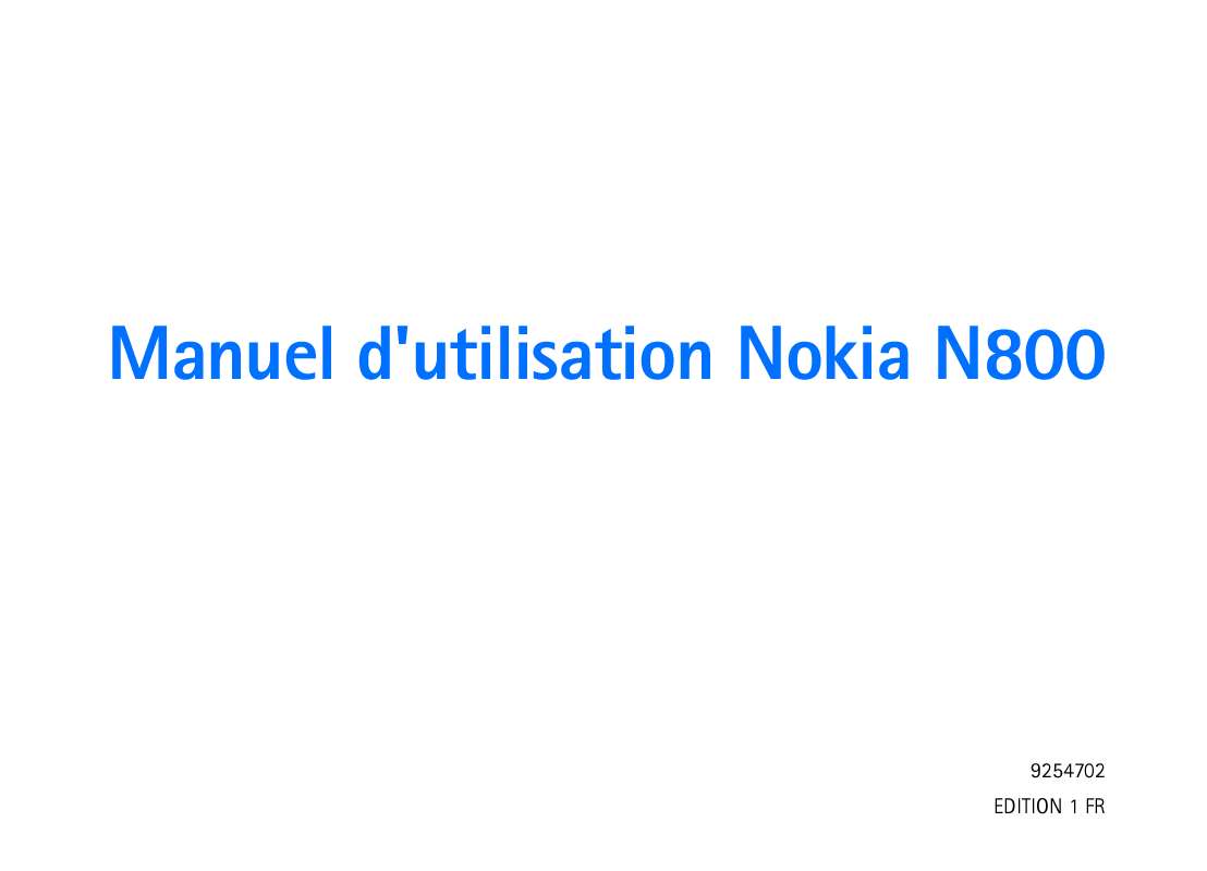 Guide utilisation NOKIA N800 INTERNET  de la marque NOKIA